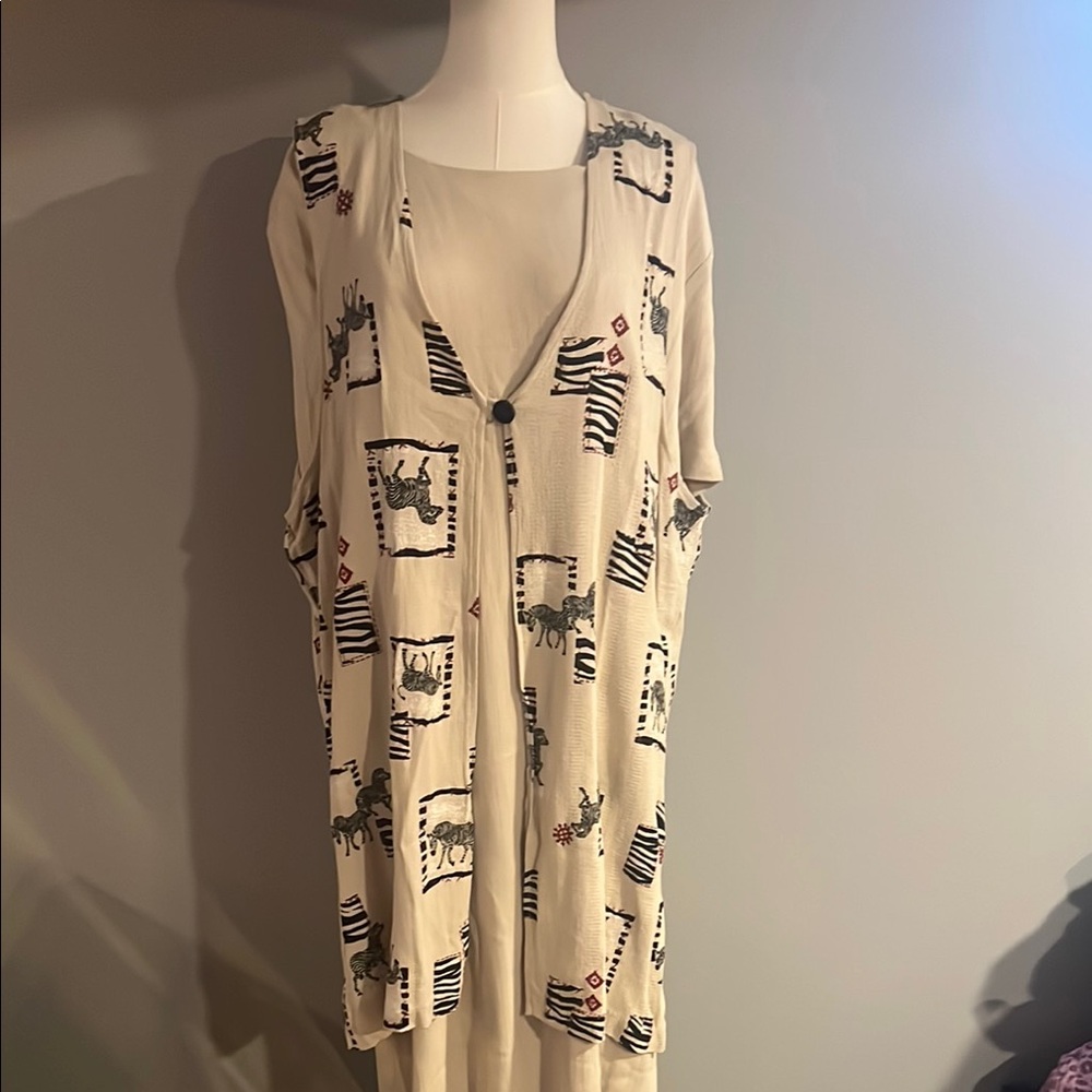 Like New 2 Piece Long Dress with Vest